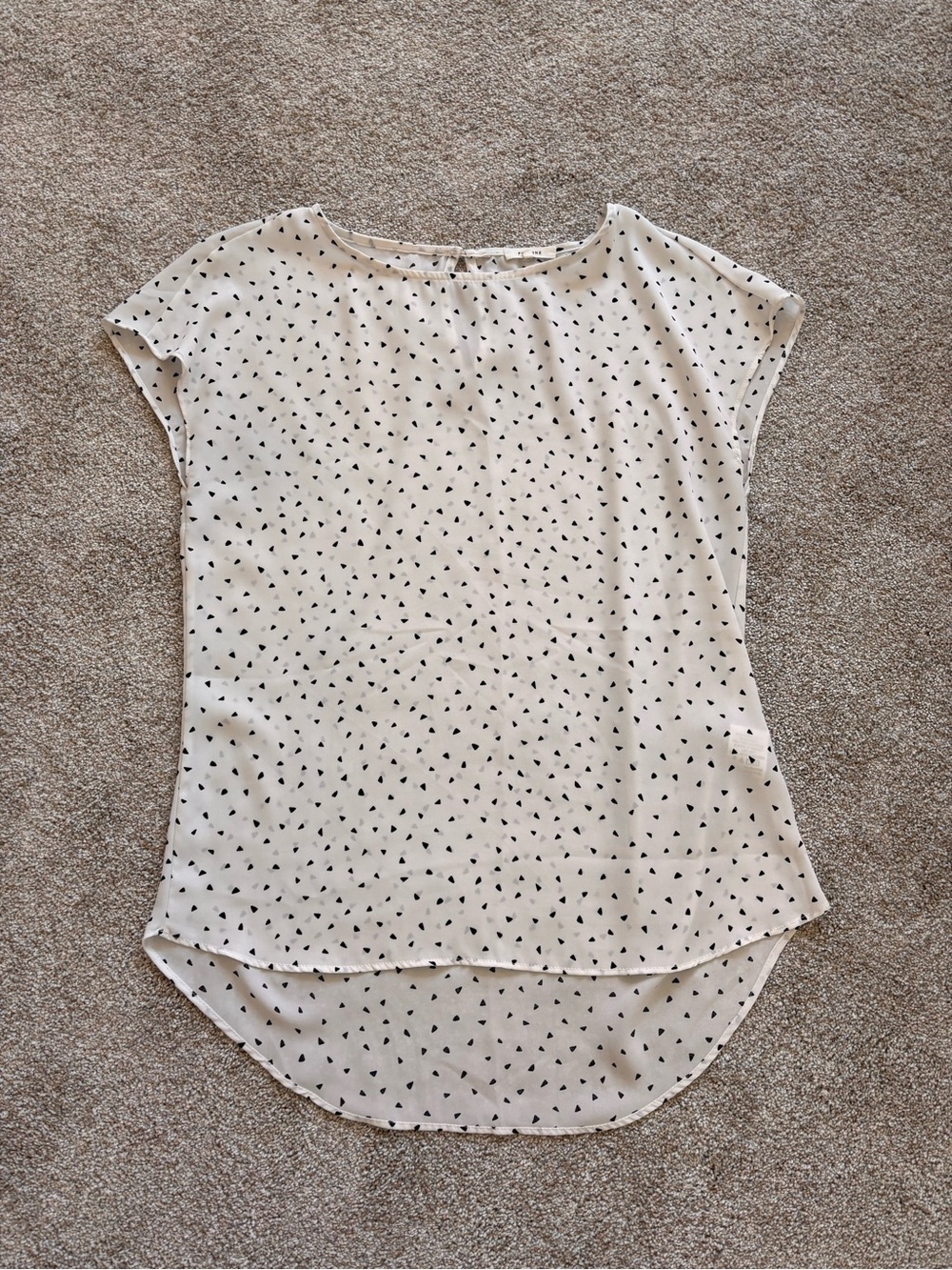 Women’s Off-White Dot Cap-Sleeve Blouse
